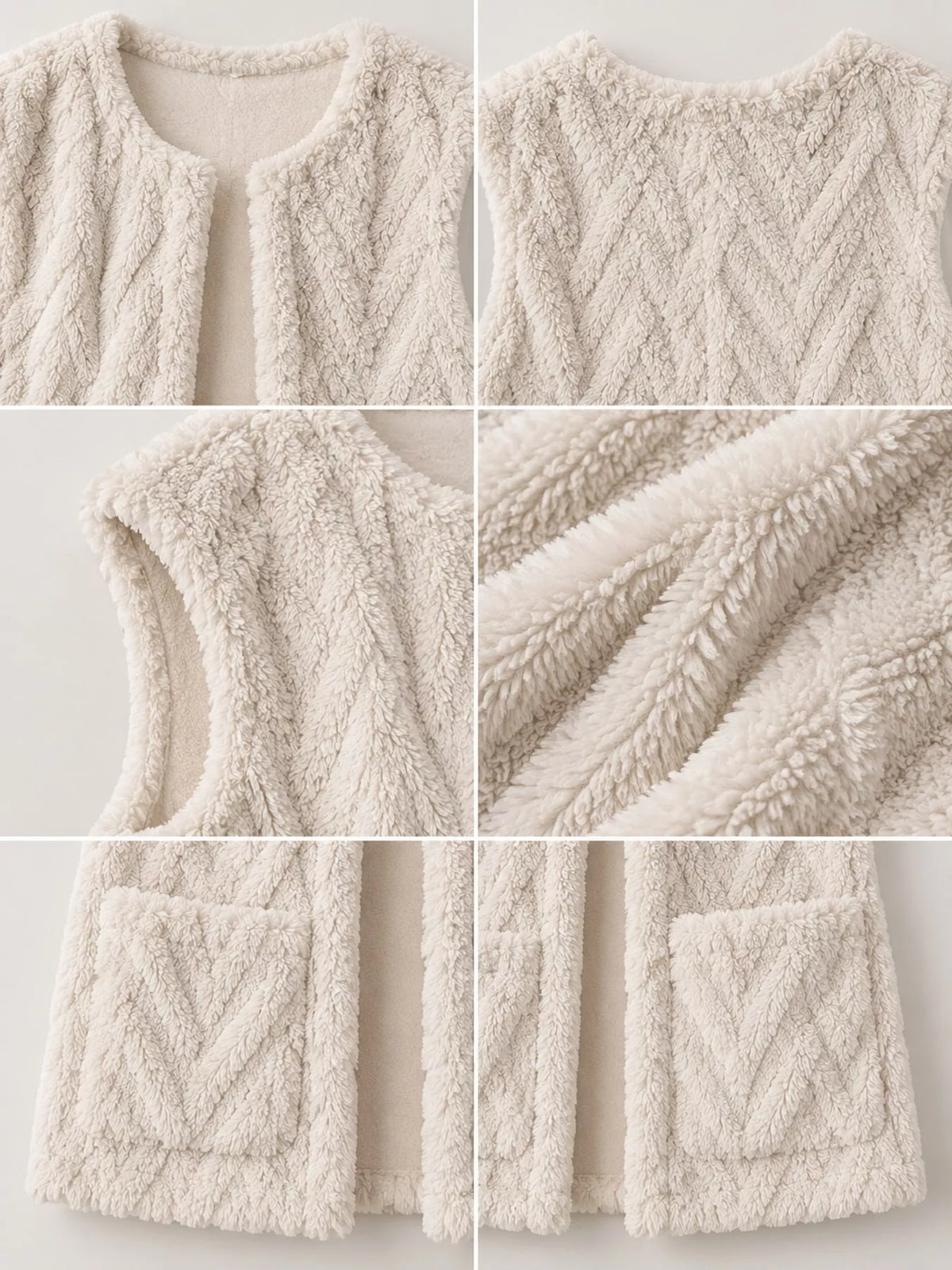 Sherpa Open Front Vest Coat