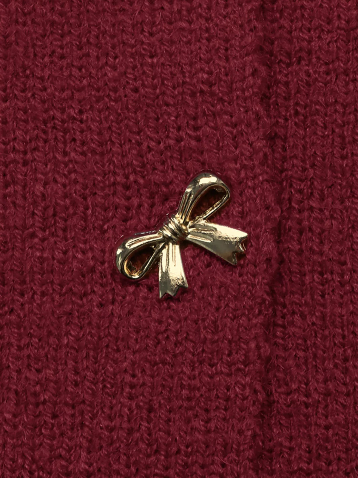 Bow Button Up Knit Cardigan