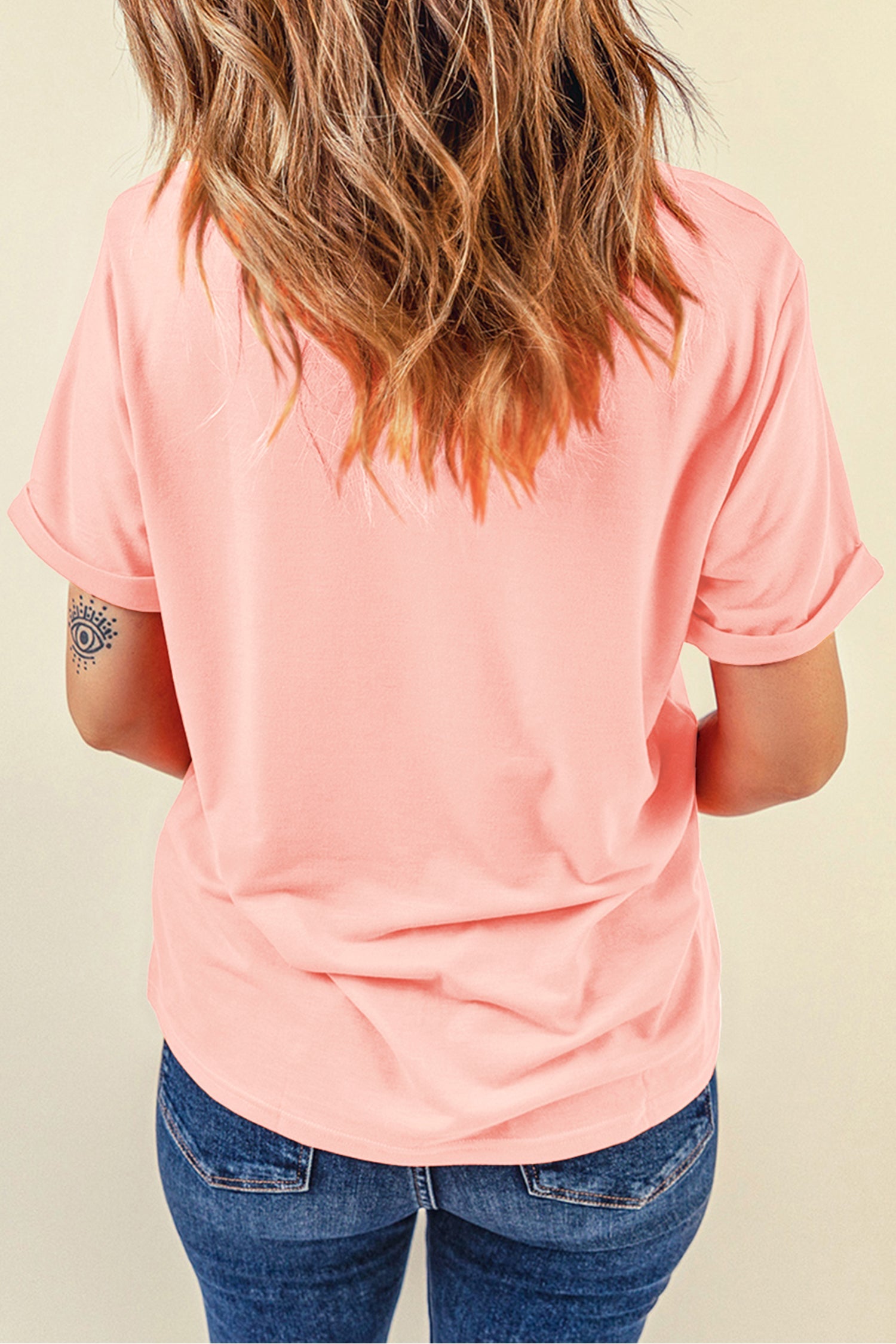Pink Cute Doddle Bunny Easter Fashion Graphic Tee