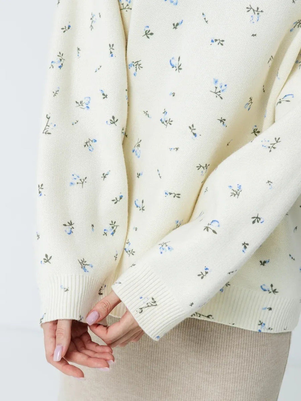Floral Dropped Shoulder Oversized Sweater