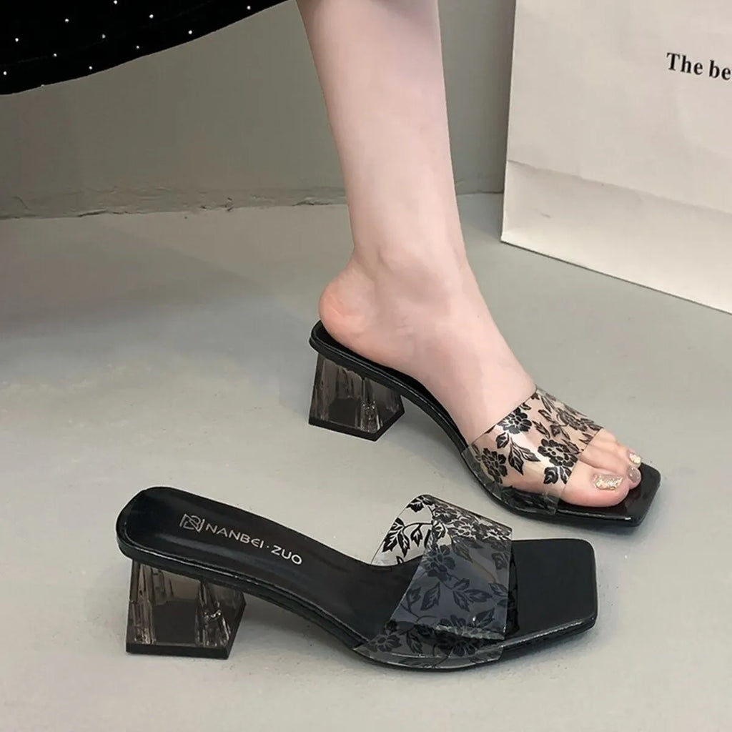 Open Toe Block Heels Sandals