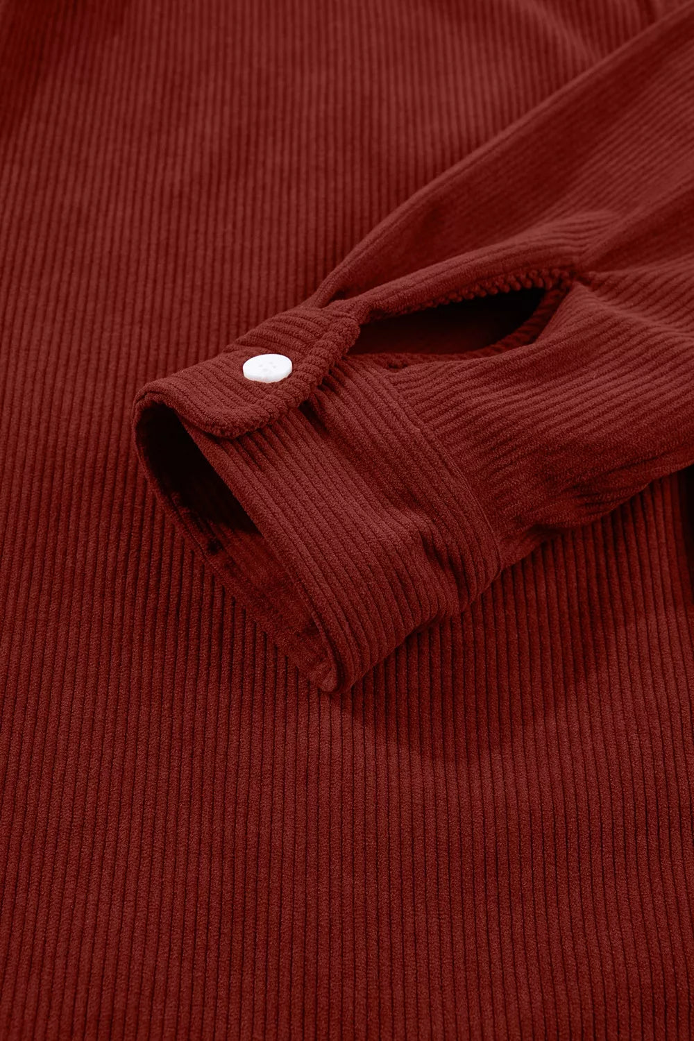 Adjustable Cuff Long Sleeve Corduroy Shirt