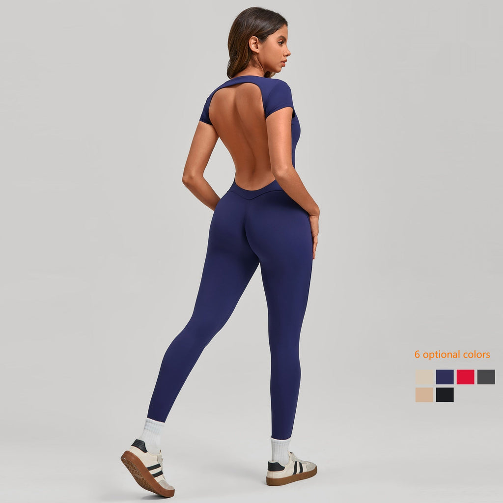 Women's Fashion Solid Color Quick-drying Yoga Bodysuit