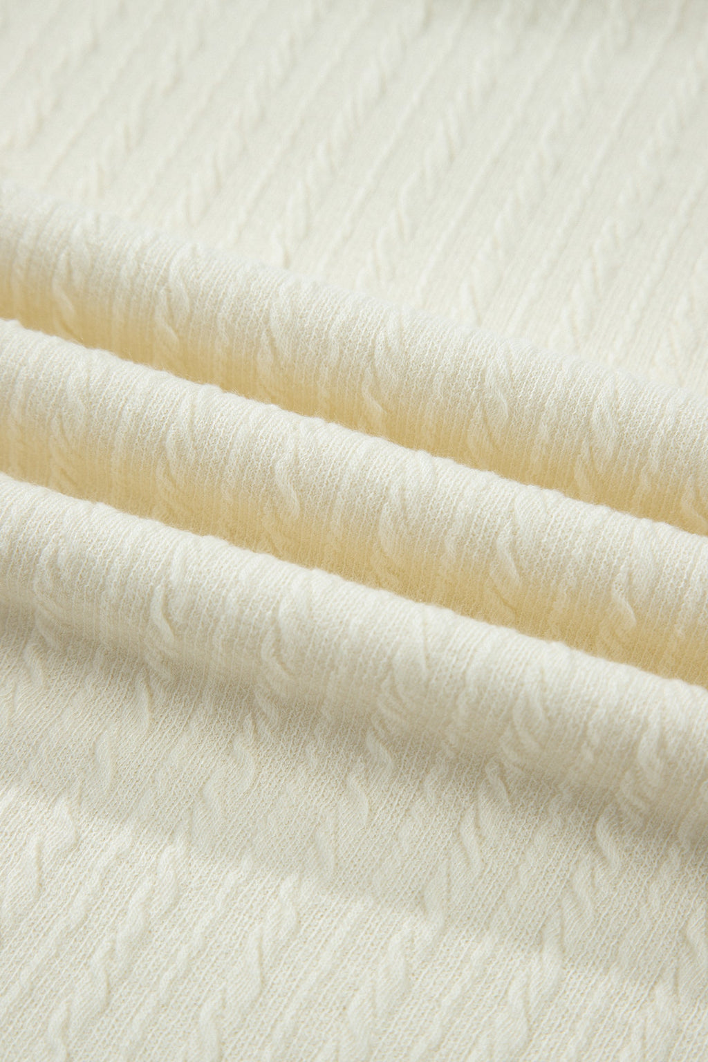 Beige Twisted Texture Knit V Neck T Shirt