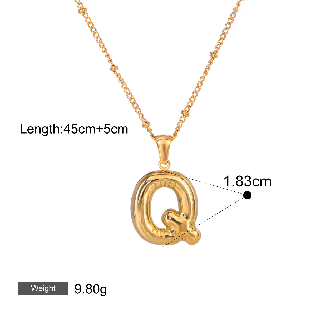18K gold letters with birthstone design exquisite dazzling necklace
