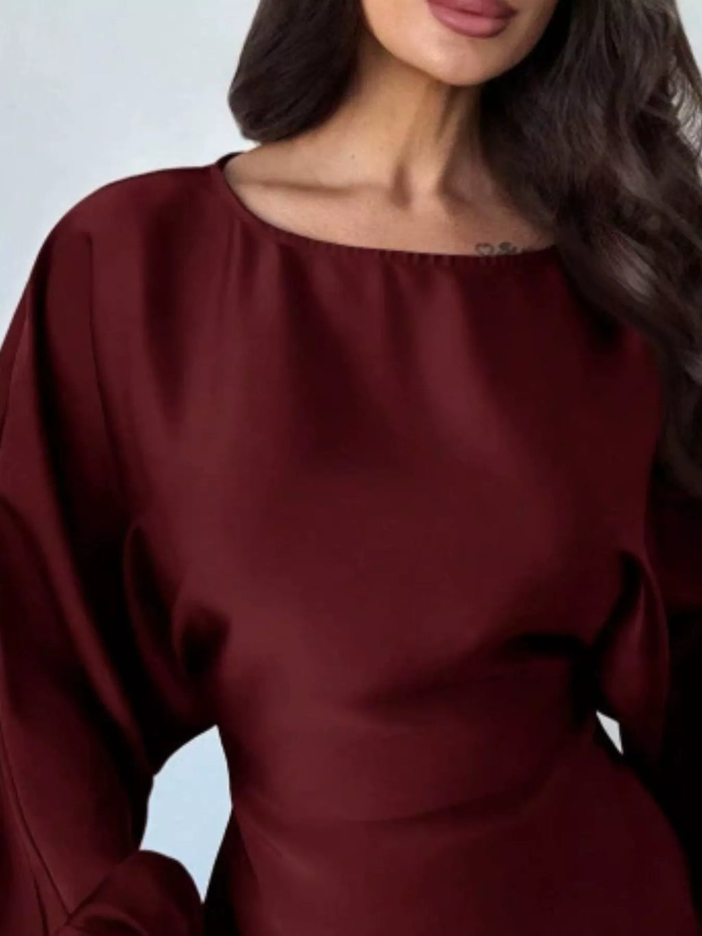 Back Tie Long Sleeve Blouse