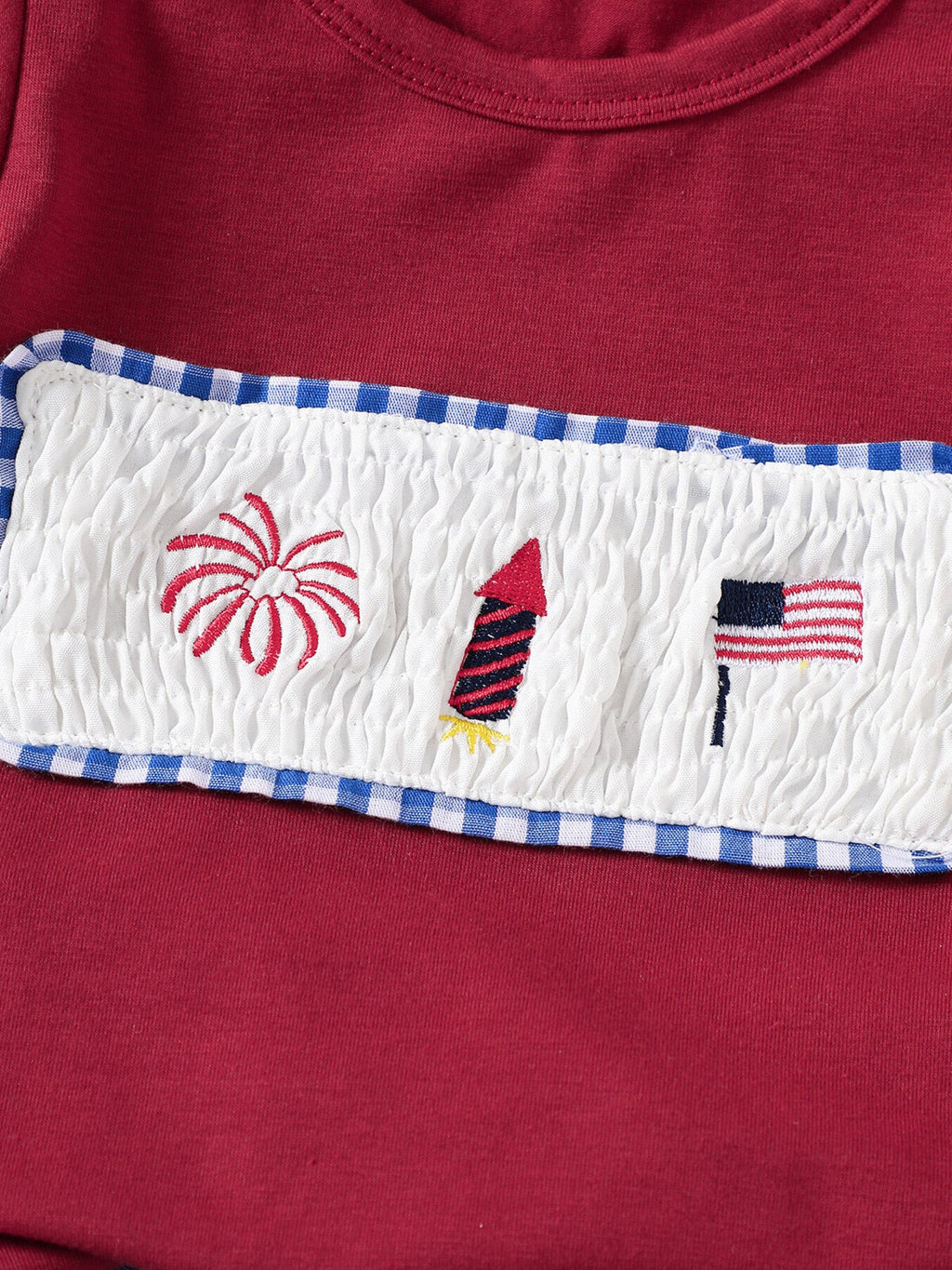 Children's Patriotic Embroidered Tee and Shorts Set