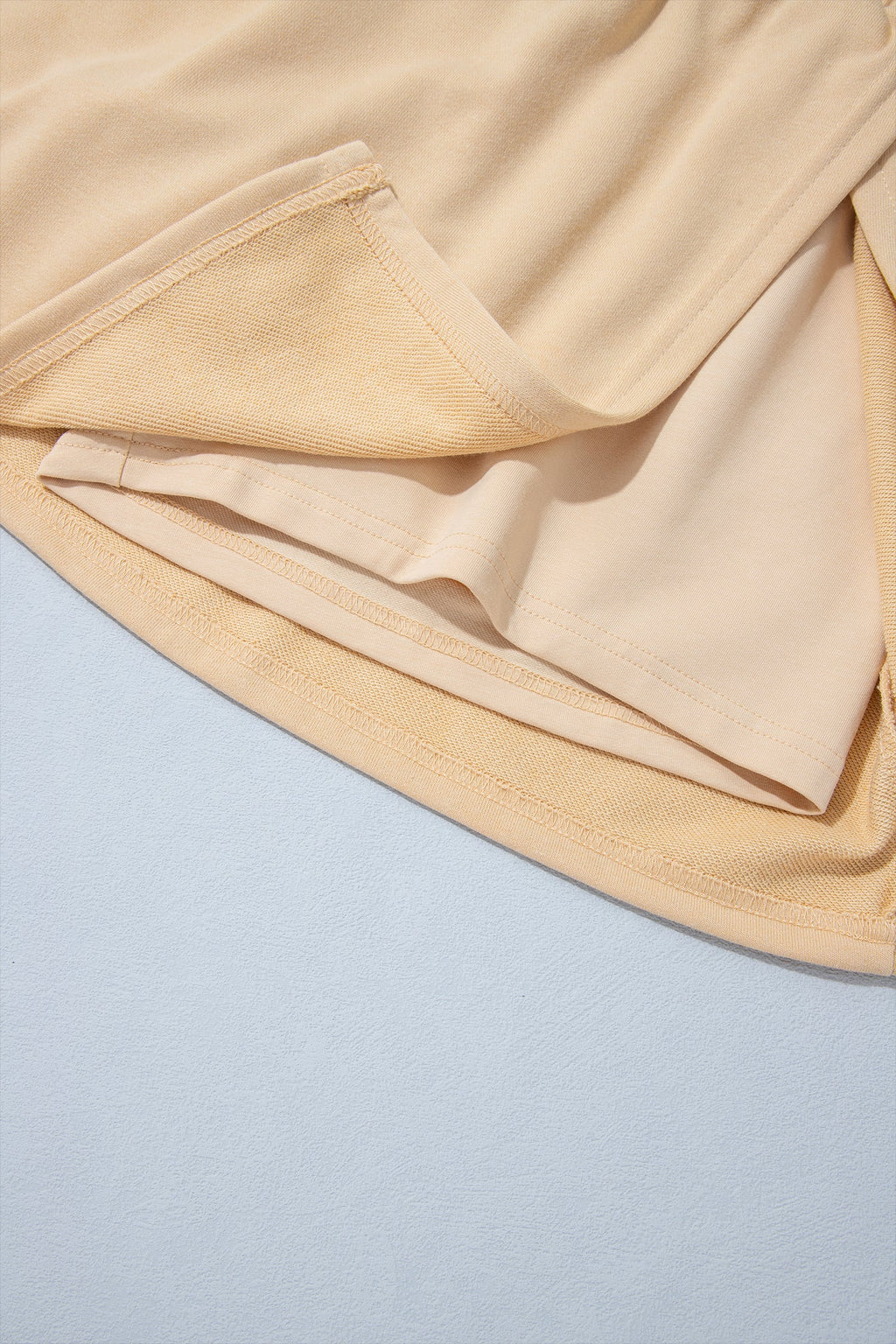 Parchment Solid Color Long Sleeve Top Split Skort 2pcs Outfit