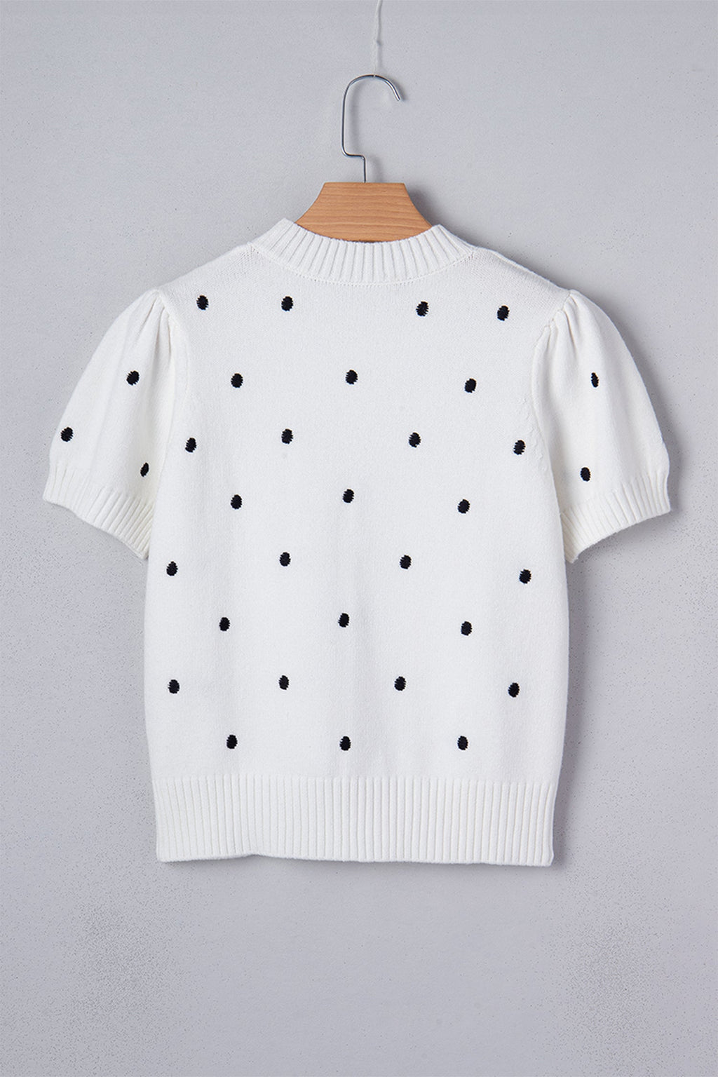 Polka Dot Bubble Short Sleeve Sweater