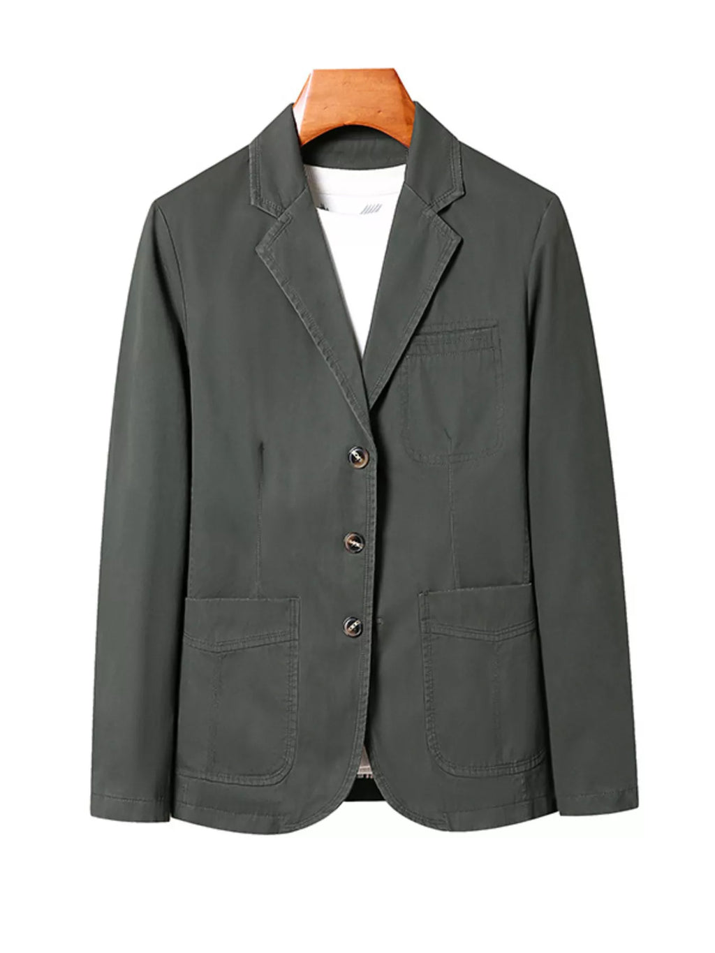 Men's Plus Size Lapel Collar Long Sleeve Blazer
