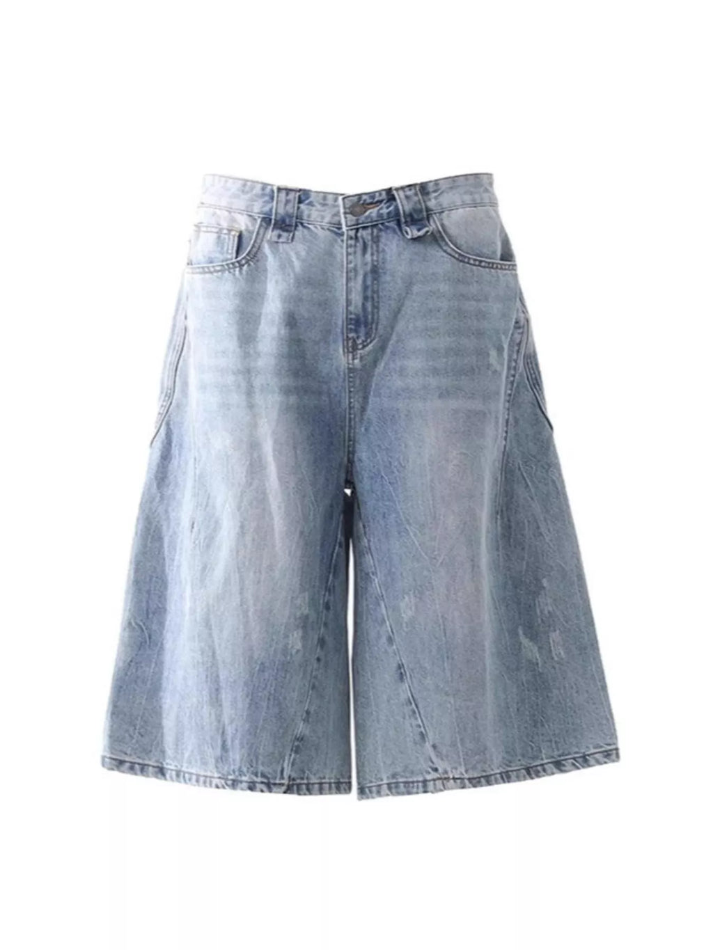 Men's Plus Size Wide Leg Capri Jeans