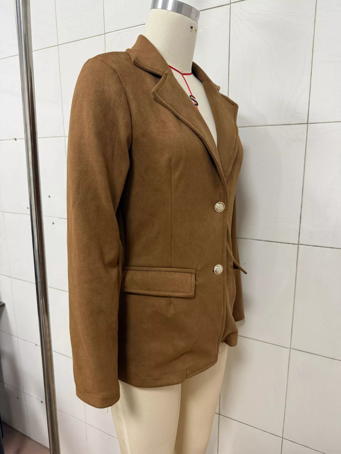 Single-Breasted Lapel Collar Blazer
