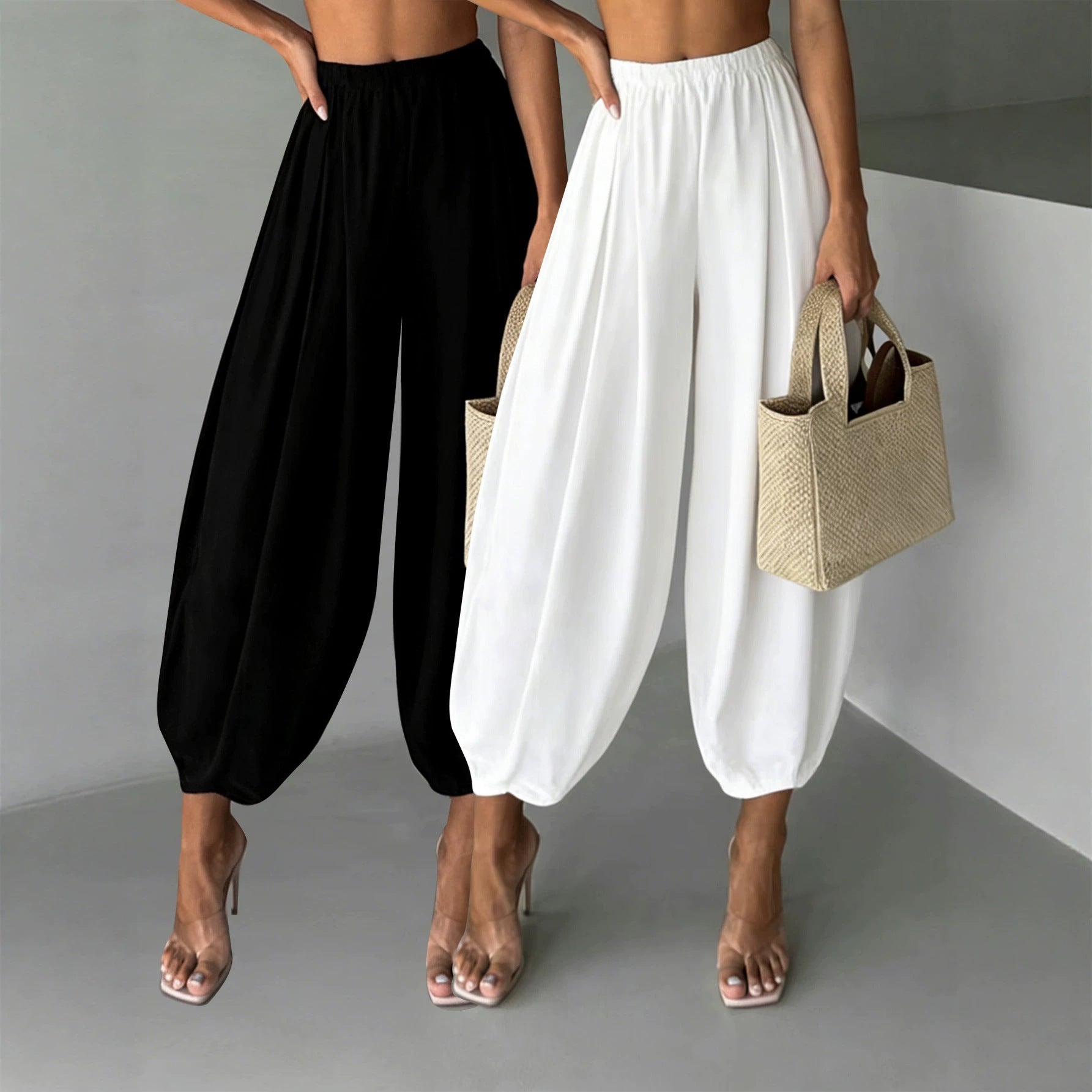 2-piece Set Fashionable Air Pants For Womencasual Yoga Wide-leg Pants