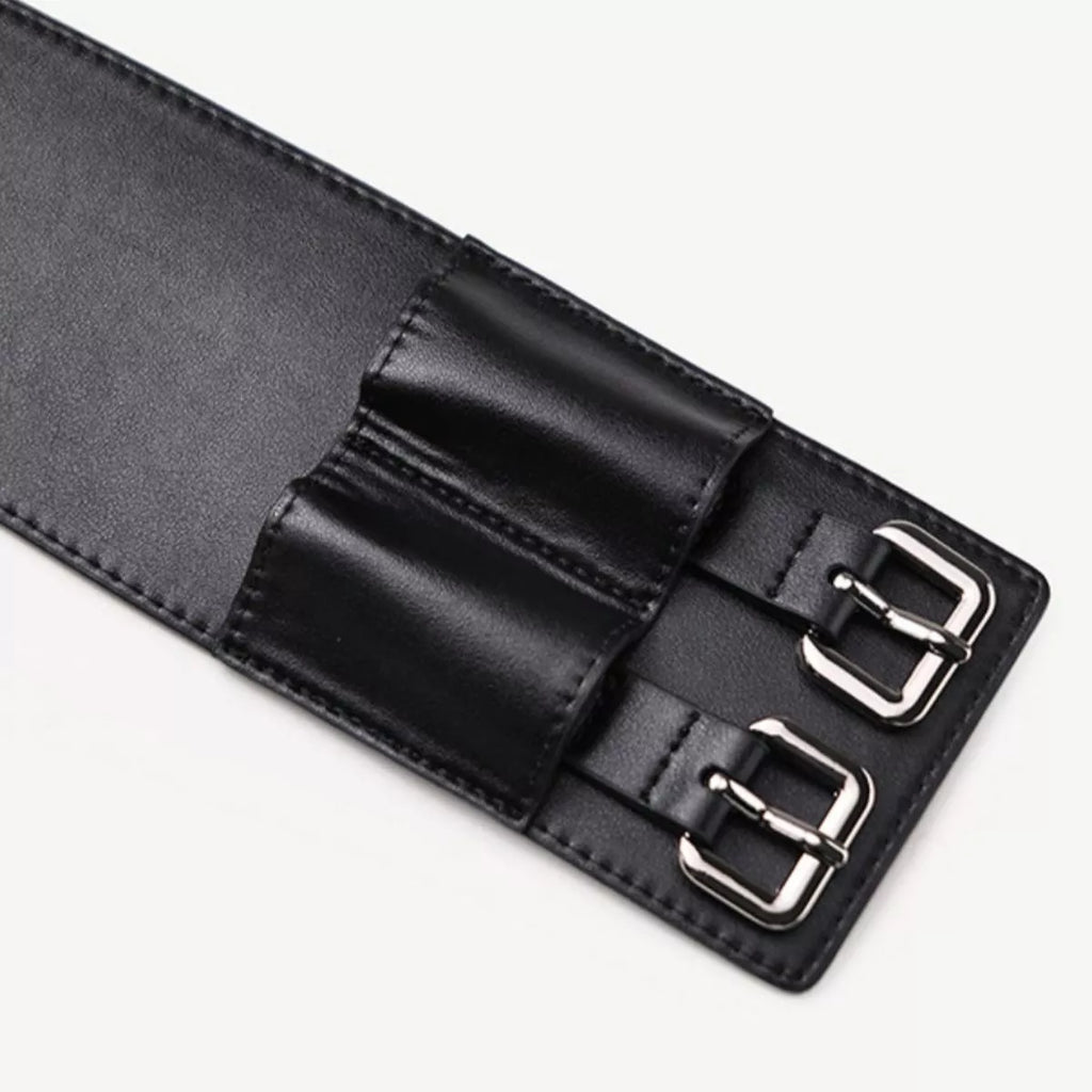 Double Row Grommet Wide Waist Belt