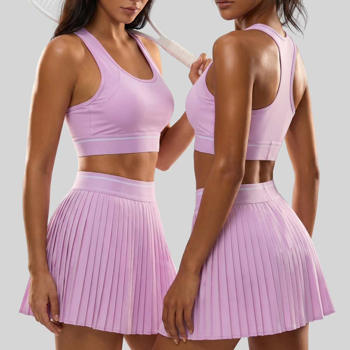 Contrast-color High-waisted Anti-exposure Yoga Skirt