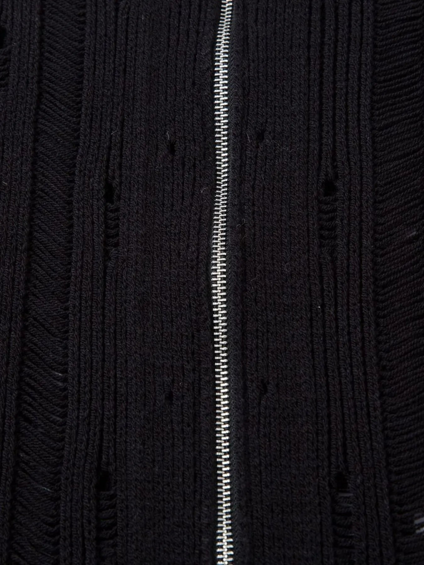 Men's Zip Up Openwork Cardigan