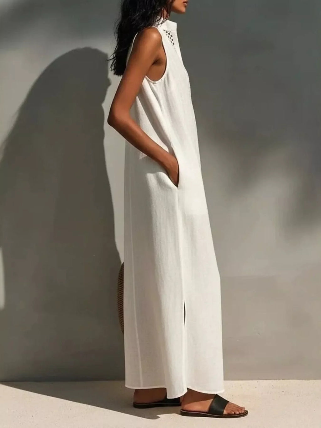 Sleeveless Maxi Dress with Pockets