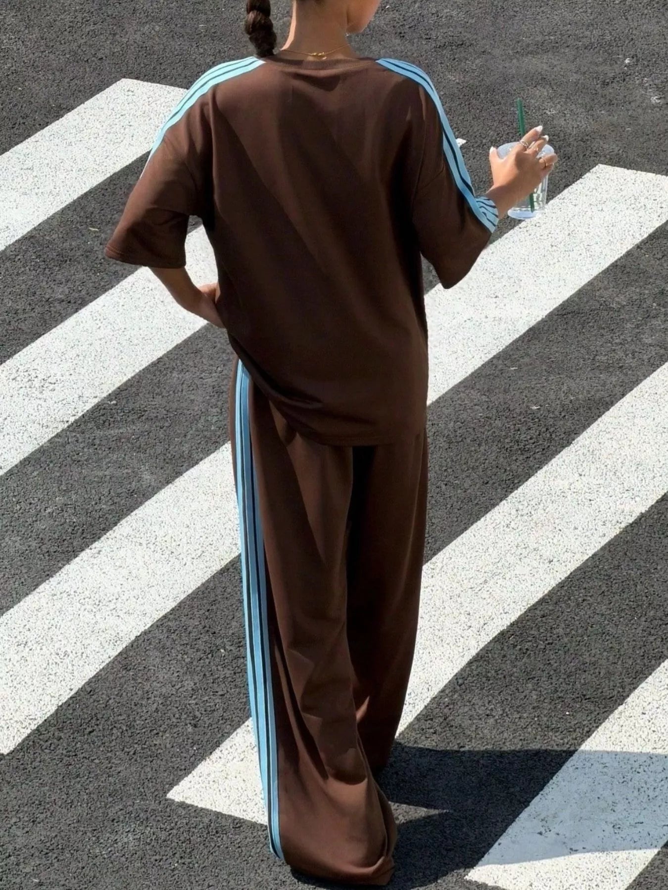 Striped Short Sleeve Top and Pants Set