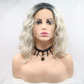 12 Inch Wavy Lace Front Synthetic Wig, Mid-Length Ombre