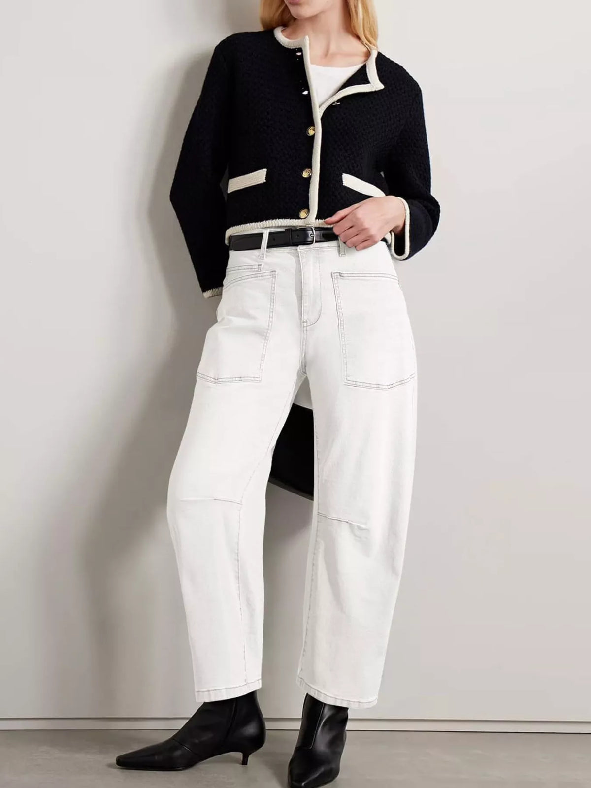 Wide-Leg Jeans with Patch Pockets