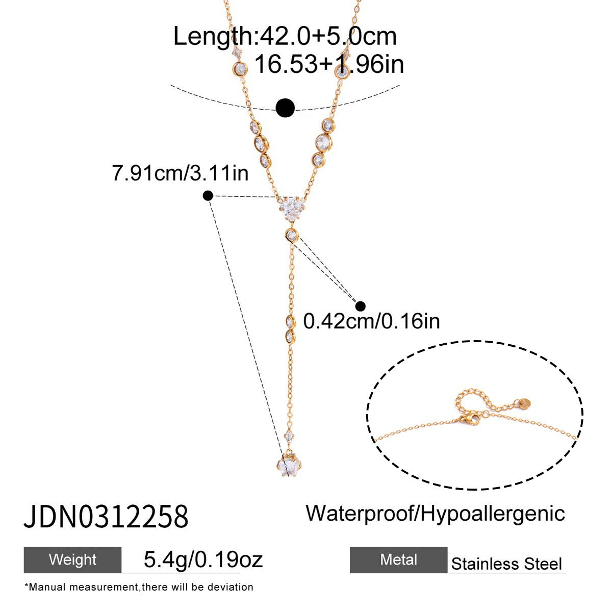 Geometric Zircon Y Necklace Collection