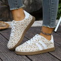 Floral Print Sneakers with Side Stripes