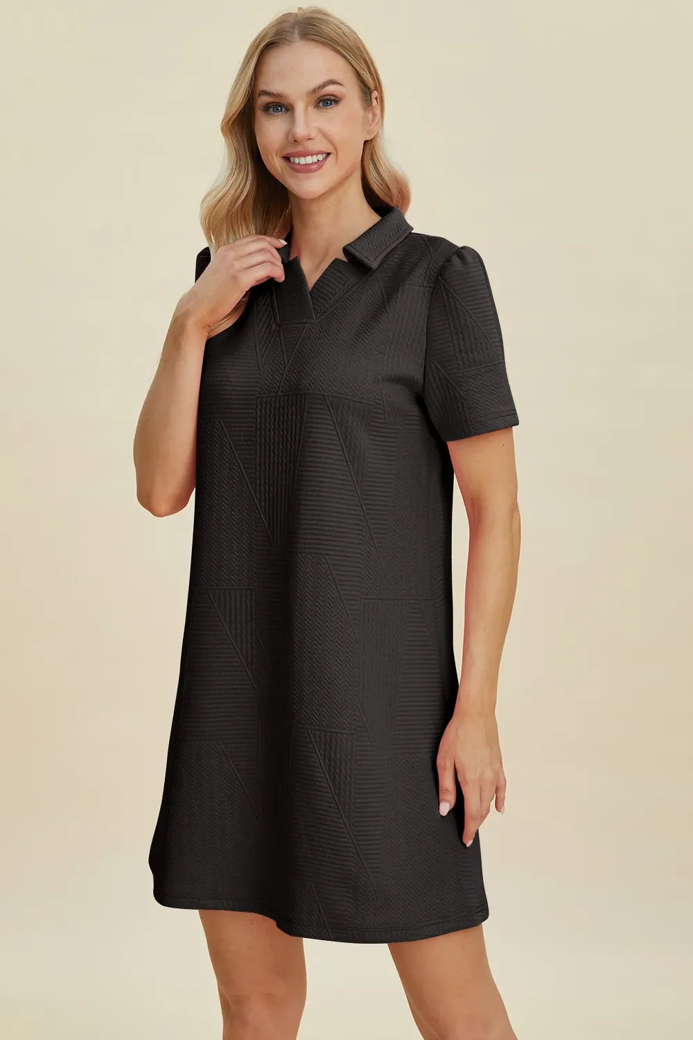 Texture Short Sleeve Dress