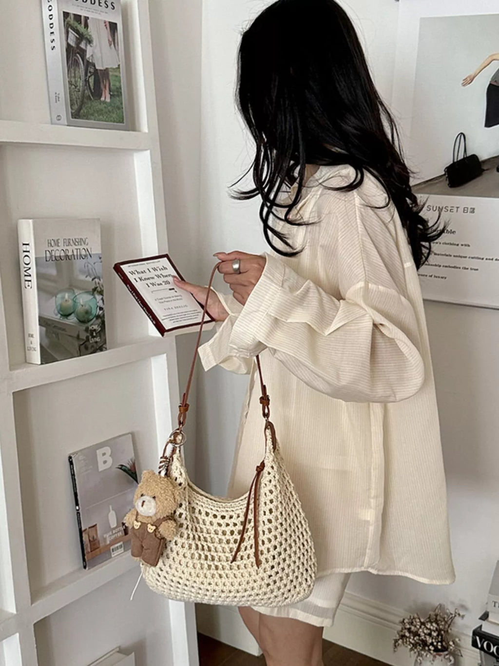 Crochet Knit Crossbody Bag