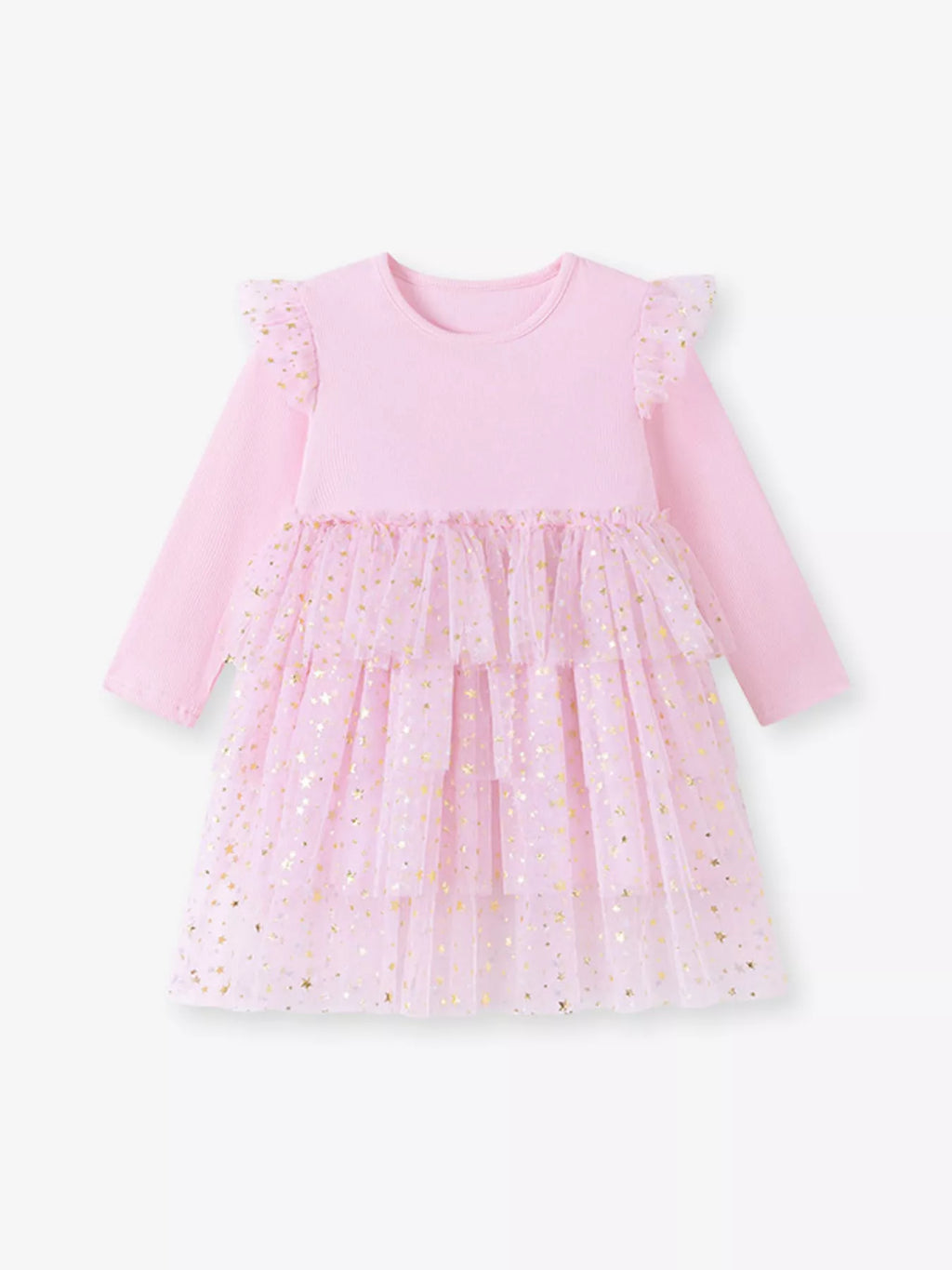 Children's Long Sleeve Tulle Layered Dress