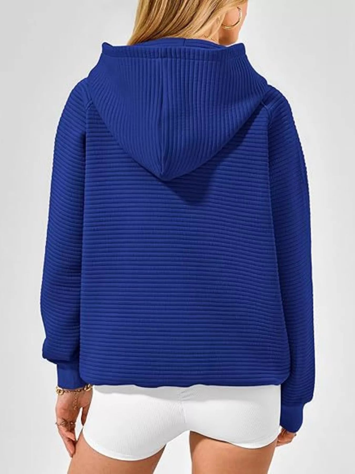 Texture Kangaroo Pocket Raglan Sleeve Hoodie