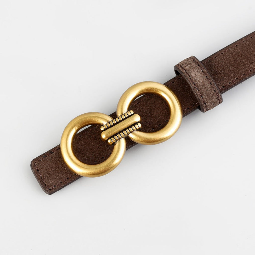 Golden Double Circle Buckle Belt