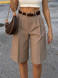 High-Waisted Pleated Detail Shorts