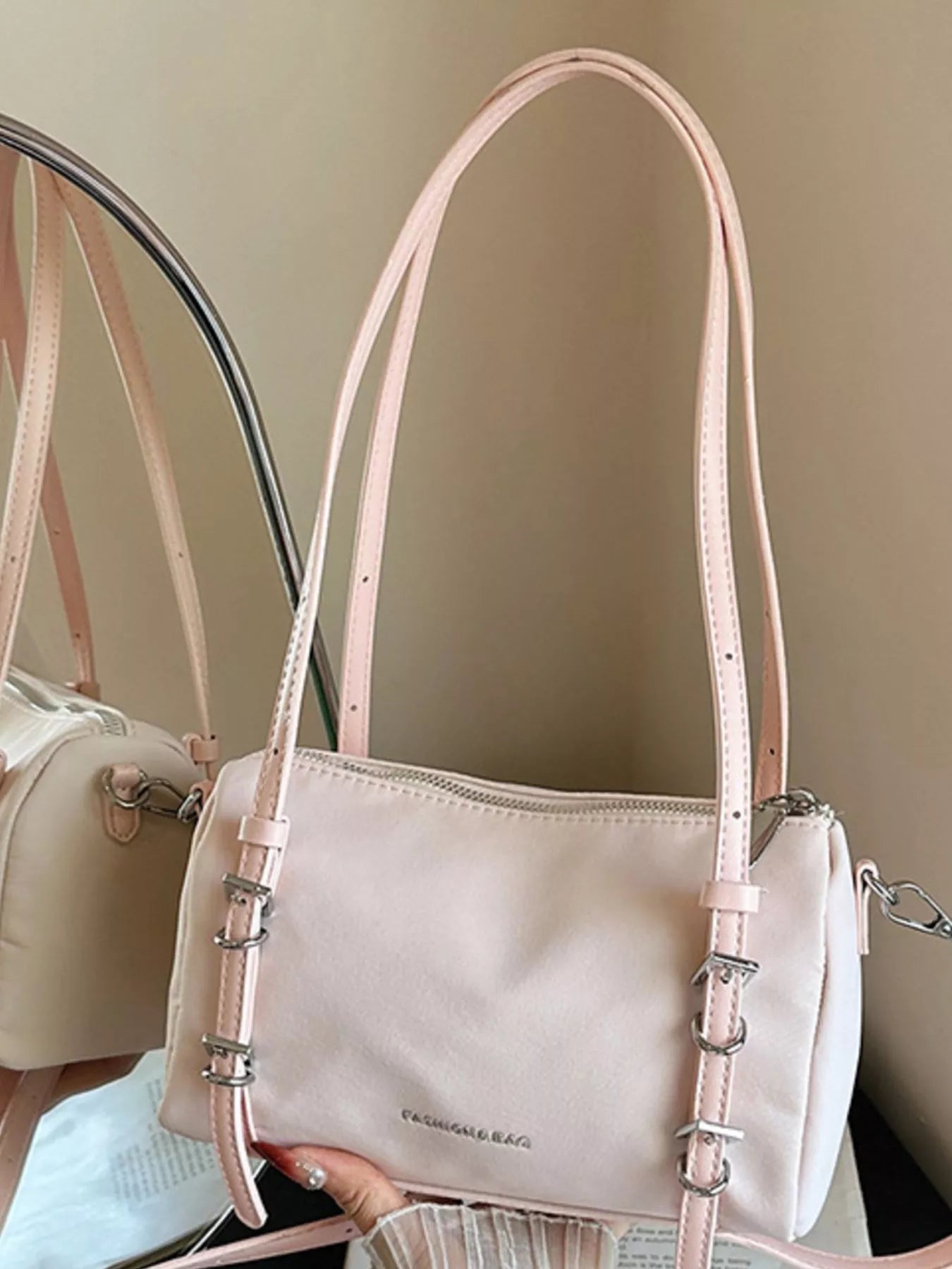 Buckle Detail Shoulder Bag
