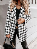 Plaid Tweed Double-Breasted Coat