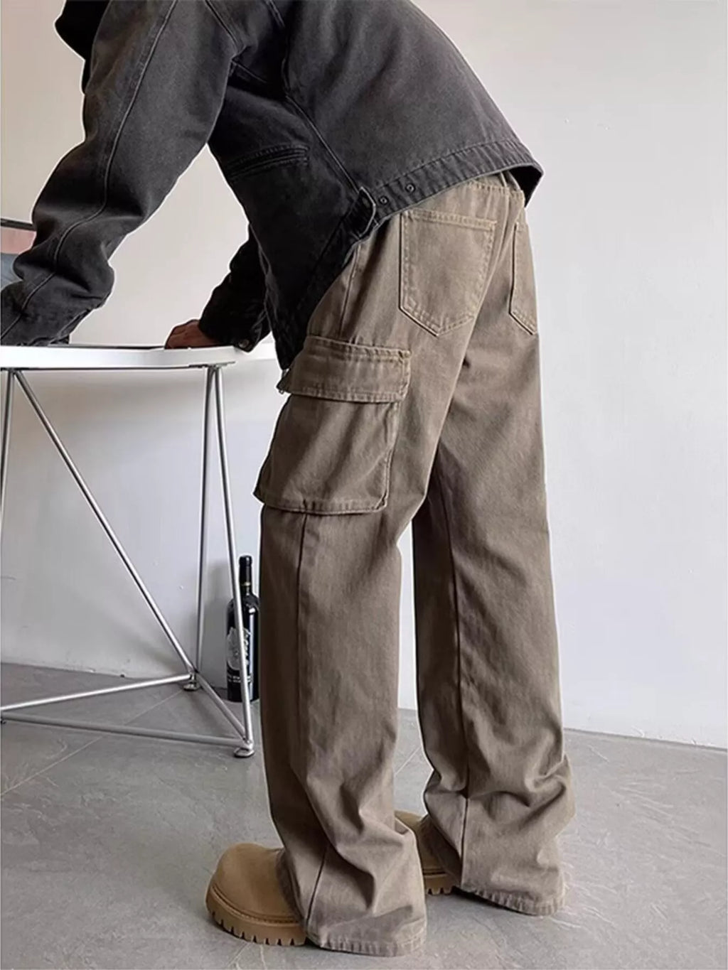 Men's Plus Size Vintage Washed Cargo Pants