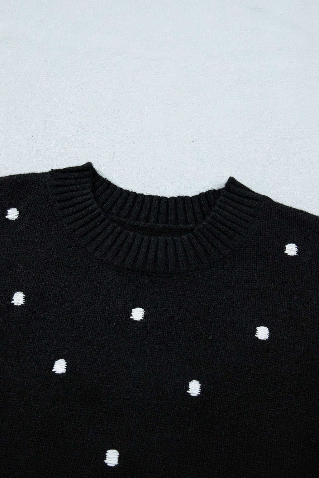 Polka Dot Bubble Short Sleeve Sweater