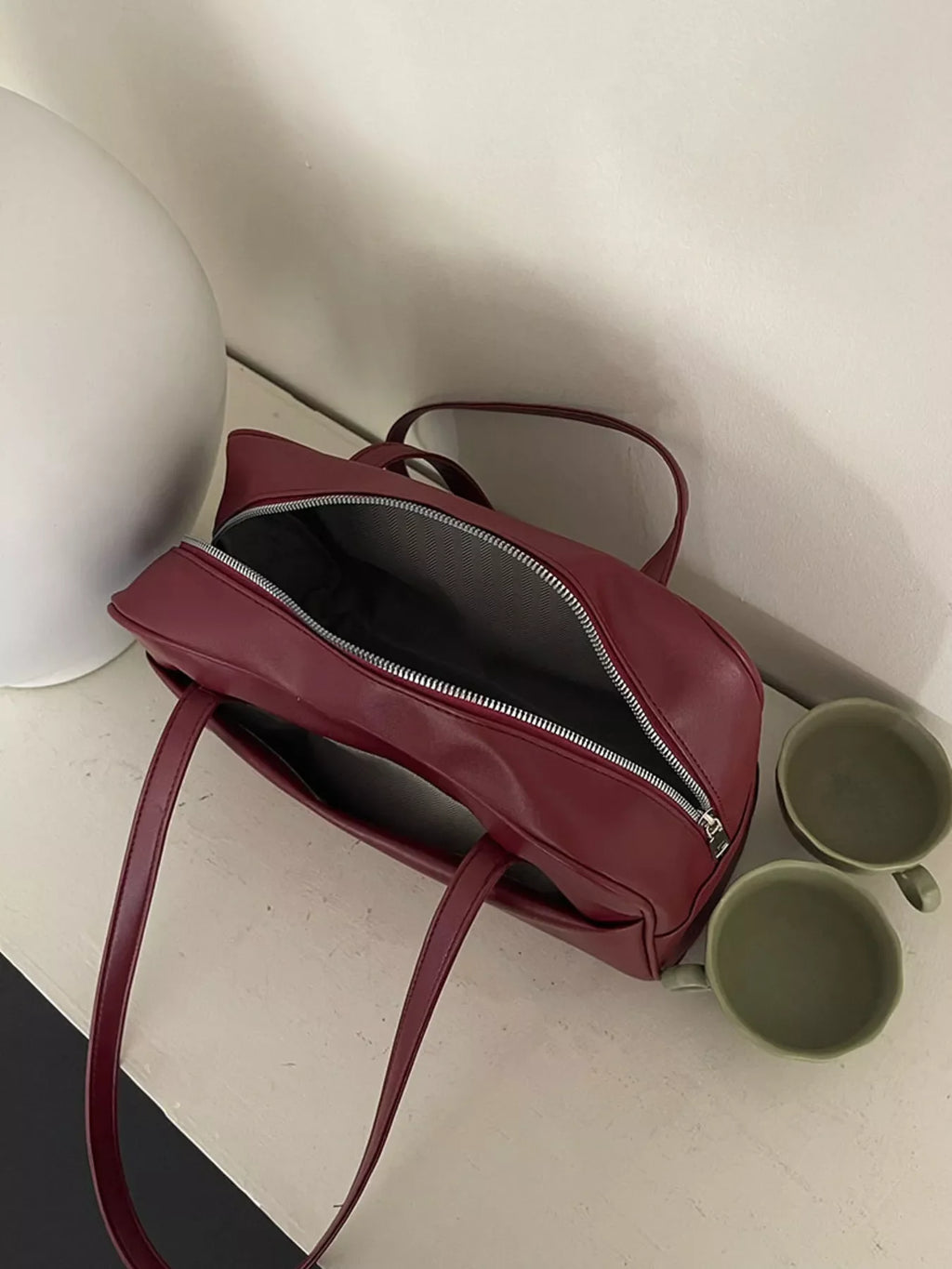 Classic Style Faux Leather Tote Bag