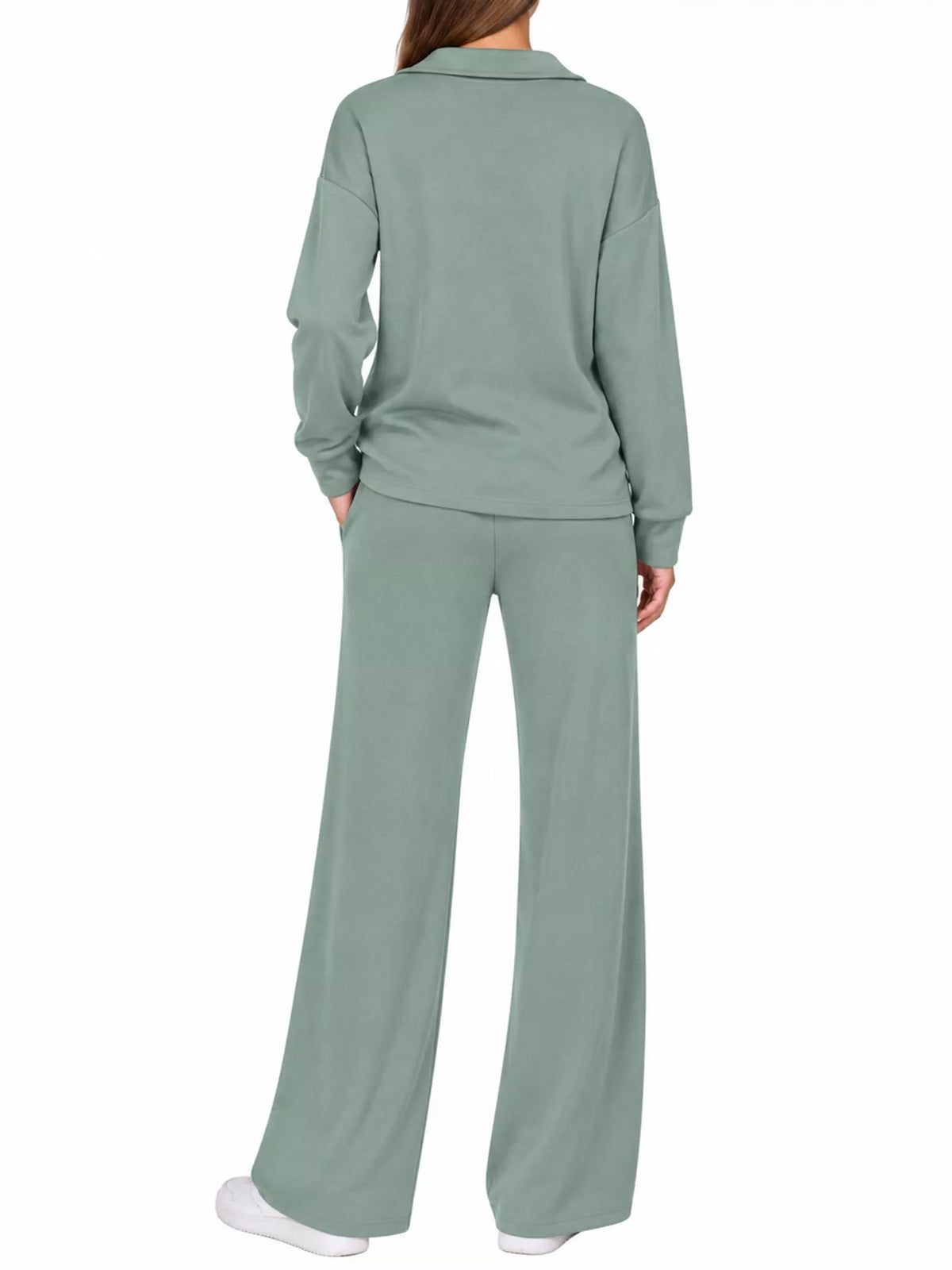 Dropped Shoulder Top and Pants Set