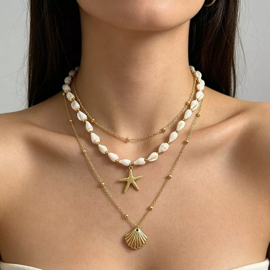 Bohemian Seashell Layered Necklace