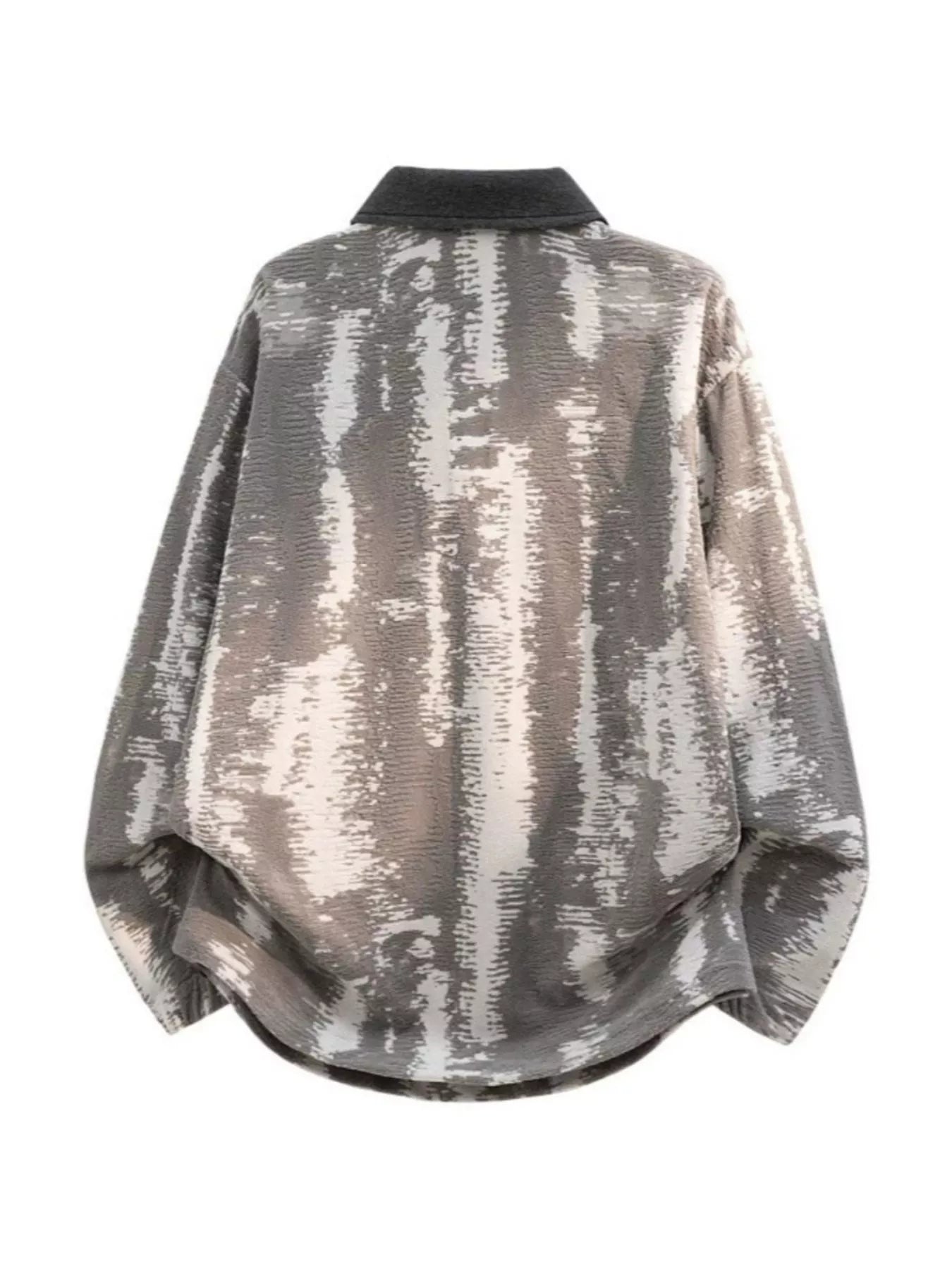 Men's Plus Size Lace Up Long Sleeve Blouse
