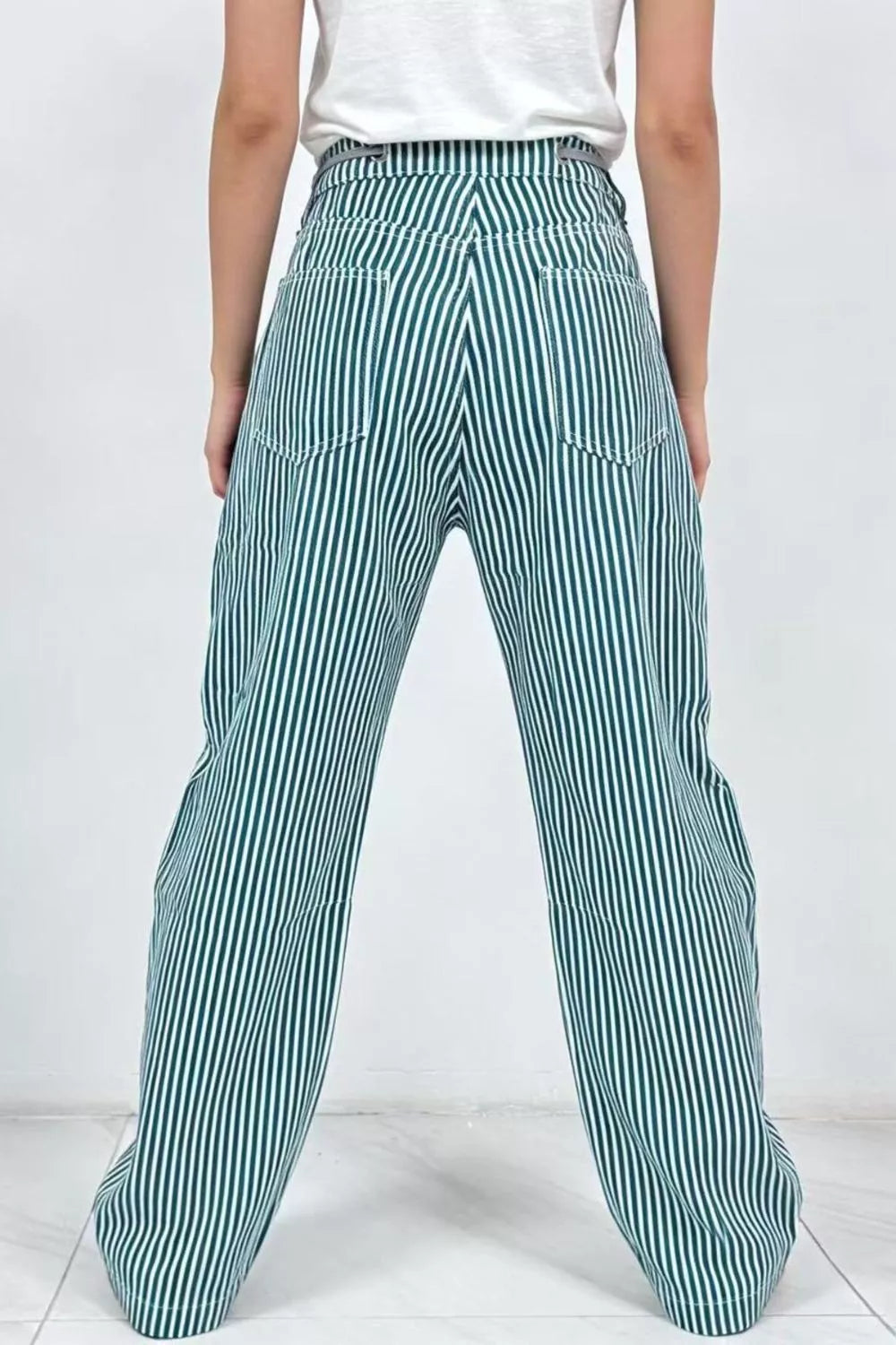 Striped Wide-Leg Pants