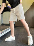 Men's Plus Size Striped Drawstring Casual Shorts