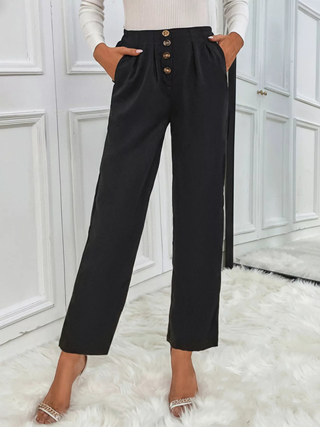 High Waist Wide Leg Pants