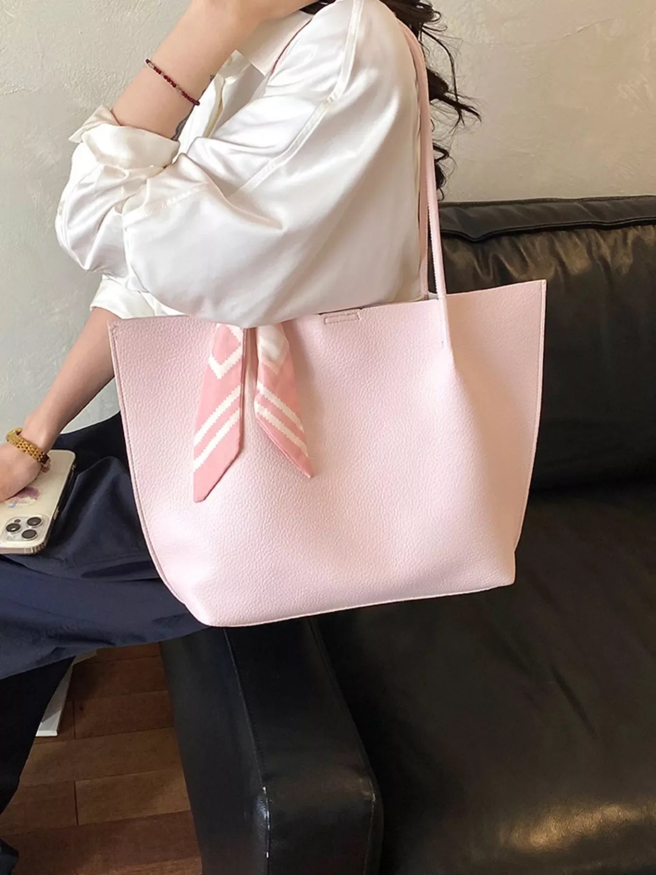 PU Leather Tote Shoulder Bag