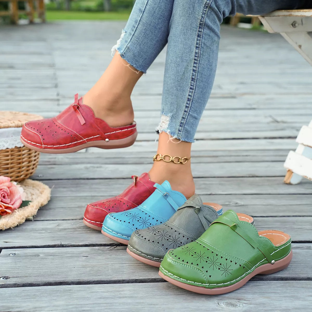 Round Toe Wedge Sandals