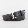 Classic Leather Skinny Belt with Silver Buckle