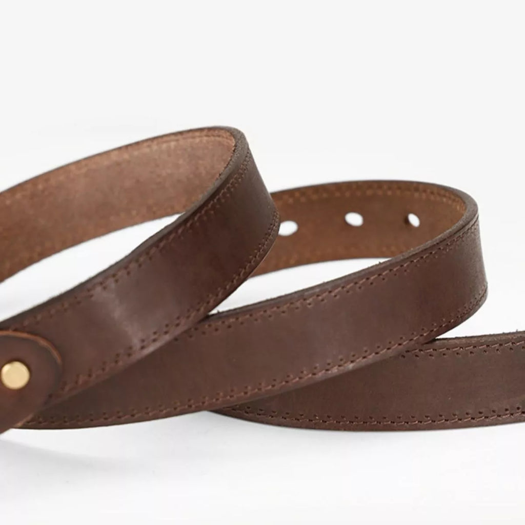 Cowhide Leather Belt with Golden Buckle
