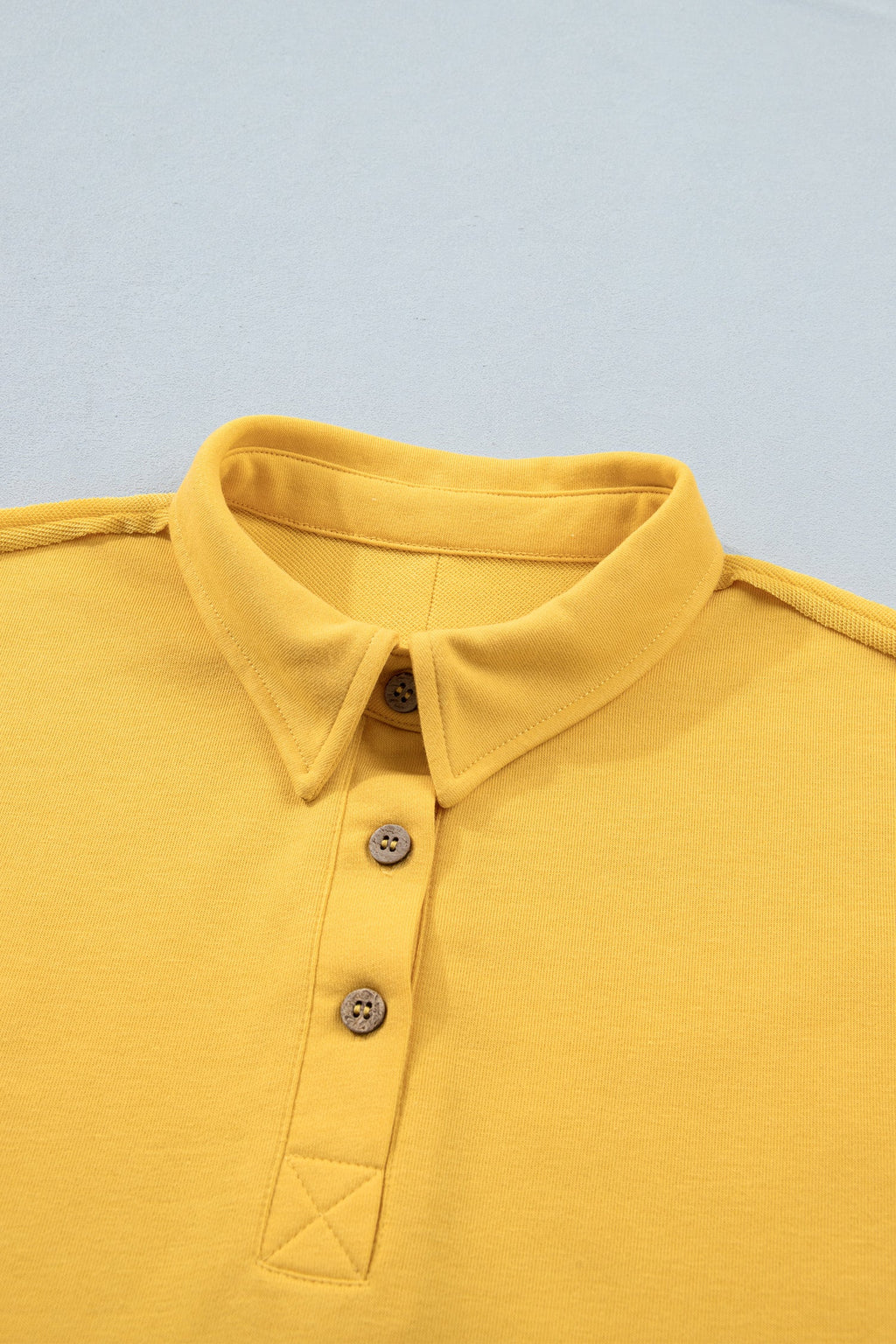 Banana Cream Loose Polo Tee Elastic Waist 2pcs Short Set