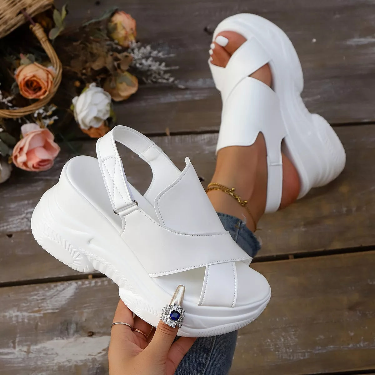 Open Toe Wedge Sandals