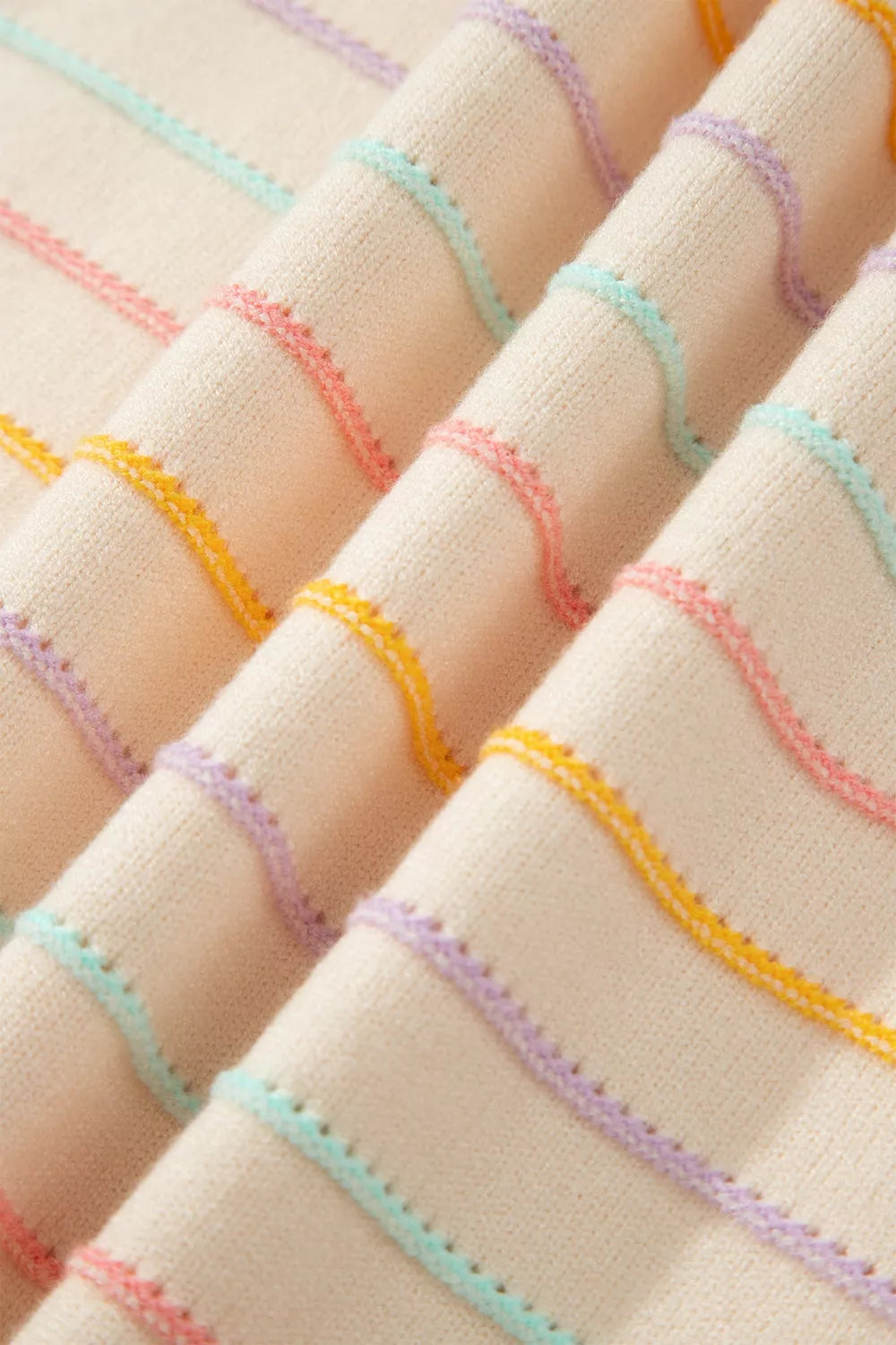 Stripe Colorful Stripes Crew Neck Knit Sweater